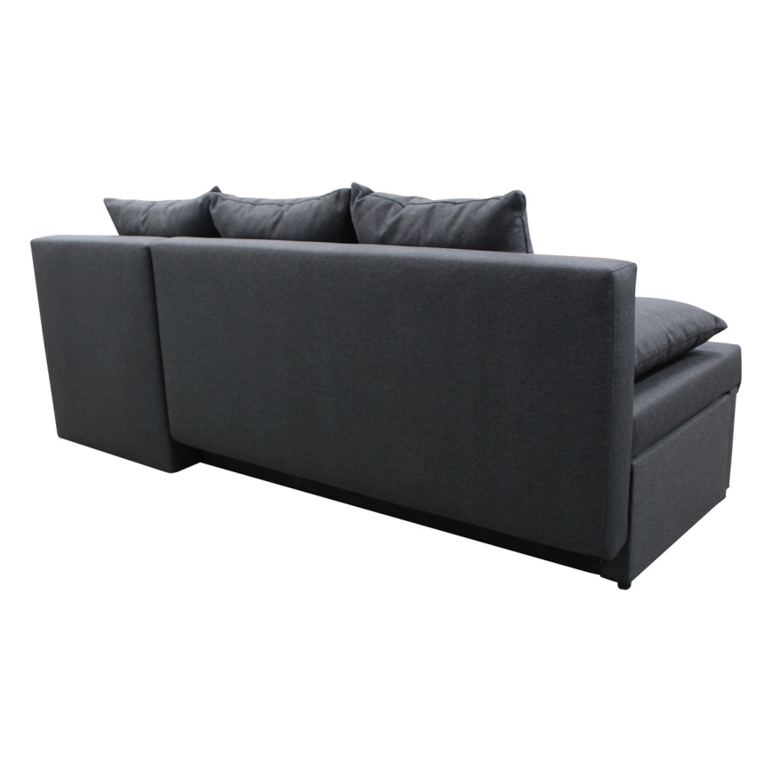 Universal sovesofa med opbevaringsplads i L-form ALMEIDA antracit