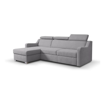 Universal sovesofa med chaiselong og opbevaringsplads PORTO grå