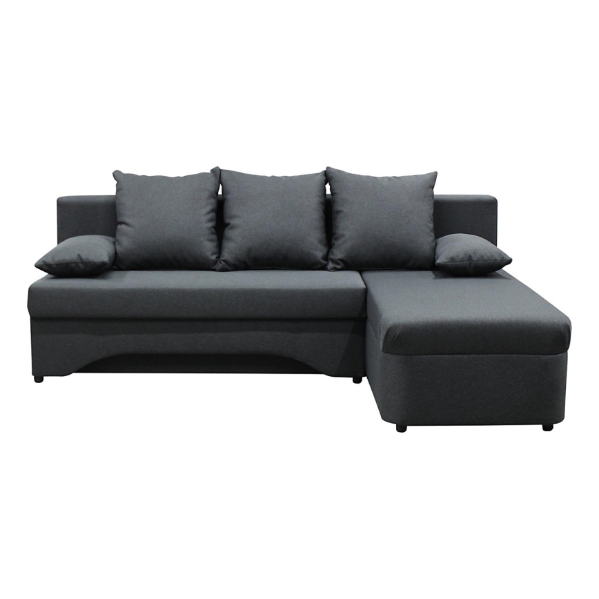Universal sovesofa med opbevaringsplads i L-form ALMEIDA antracit