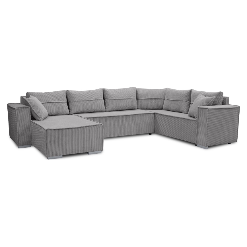 Universel hjørne-sovesofa i U-form LONDON, grå