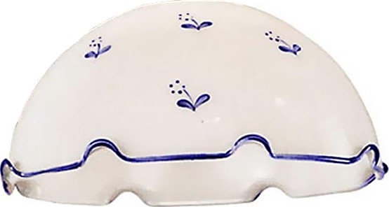 Universel lampeskærm glas NONNA E27 diameter 20 cm hvid/blå