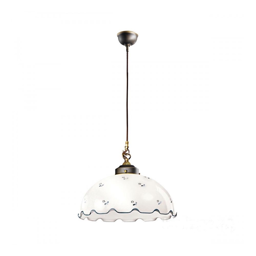 Universel lampeskærm glas NONNA E27 diameter 20 cm hvid/blå