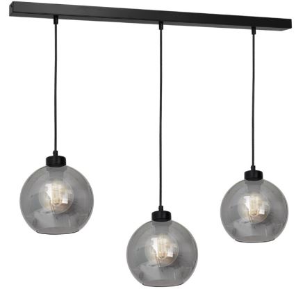 Universel lampeskærm glas SOFIA E27 diameter 20 cm grå