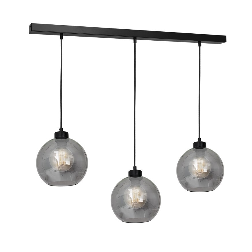 Universel lampeskærm glas SOFIA E27 diameter 20 cm grå