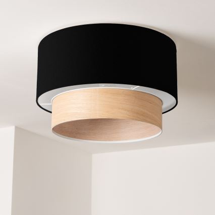 Universel lampeskærm KERIA, Ø 50 cm, sort/beige