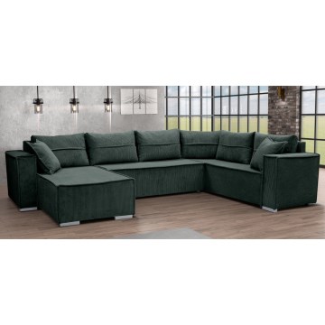 Universel U-formet hjørnesovesofa LONDON, grøn
