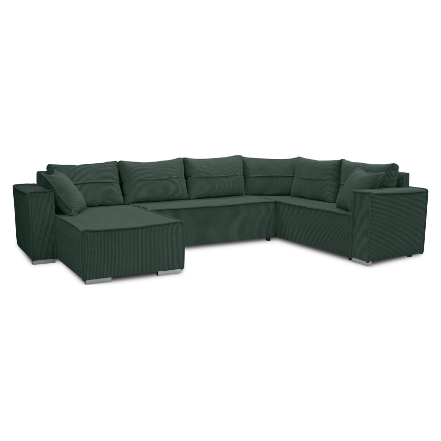 Universel U-formet hjørnesovesofa LONDON, grøn