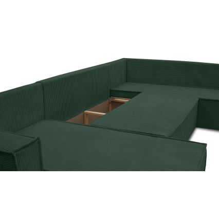 Universel U-formet hjørnesovesofa LONDON, grøn