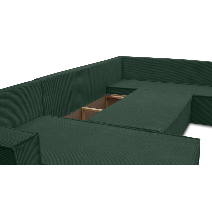 Universel U-formet hjørnesovesofa LONDON, grøn