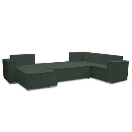 Universel U-formet hjørnesovesofa LONDON, grøn
