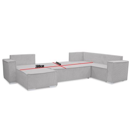 Universel U-formet hjørnesovesofa LONDON, grøn