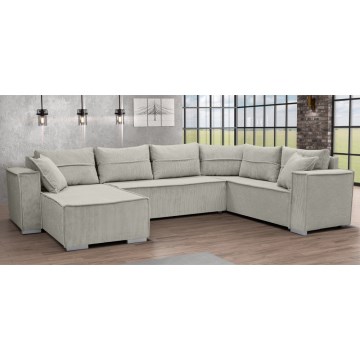 Universel U-formet hjørneudtrækssofa LONDON, beige