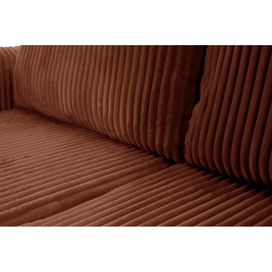 Universel udtrækbar L-hjørnesofa med opbevaringsrum FRIDA, brun