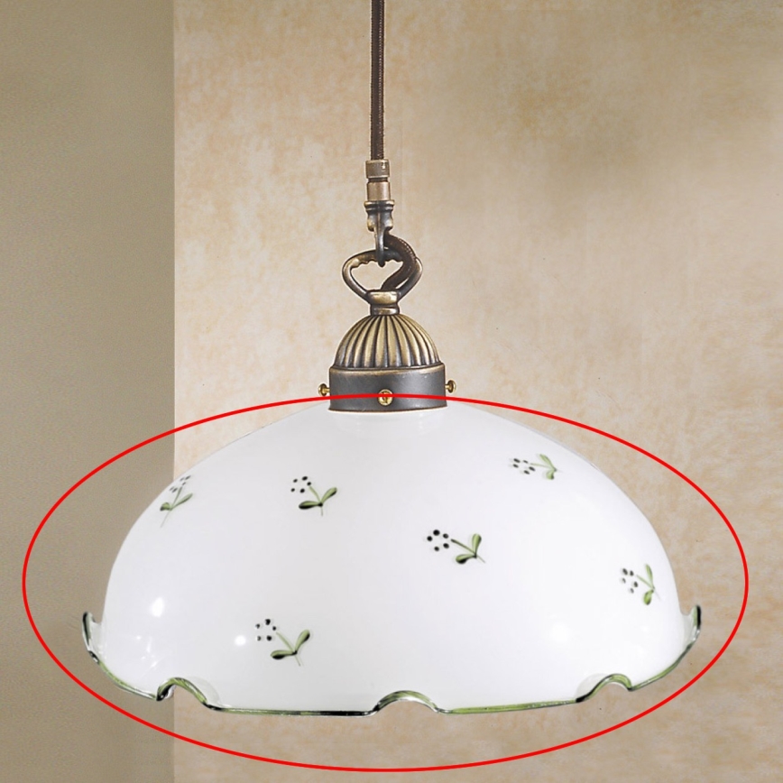 Universelt reserveglas til NONNA E27-fatning, Ø 20 cm, hvid/grøn