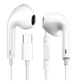 USB-C hovedtelefoner med mikrofon, hvid