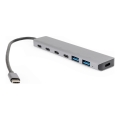USB-C-hub 7-i-1 med Power Delivery 100W
