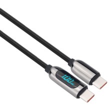 USB-C kabel med display 100W 1 m