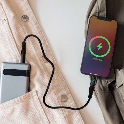 USB-C kabel med LED-display 100W 1m
