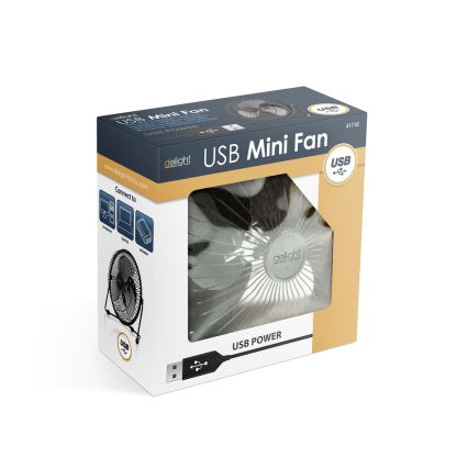 USB-drevet bordventilator 1,75 W / 5 V, Ø 18 cm, sort