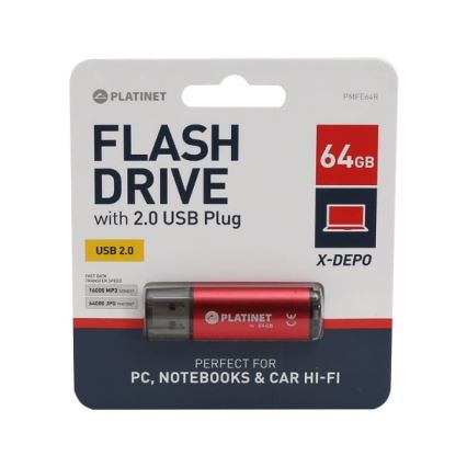 USB-flashdrev 64GB rød