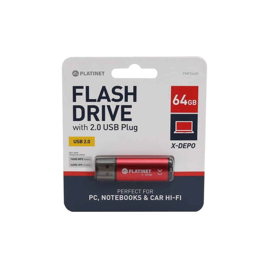 USB-flashdrev 64GB rød