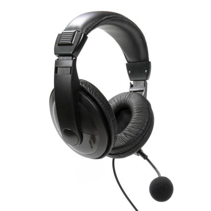USB-hovedtelefoner med mikrofon, sort