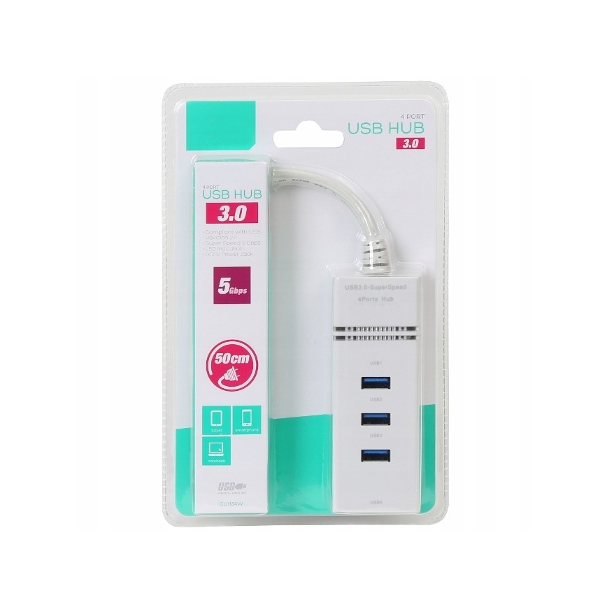 USB HUB 4x USB 3.0 porte 50 cm