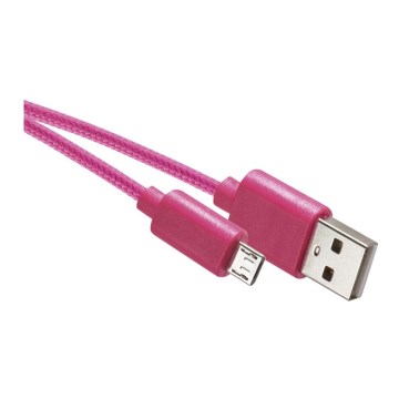 USB-kabel USB 2.0 A konektor/USB B micro konektor lyserød