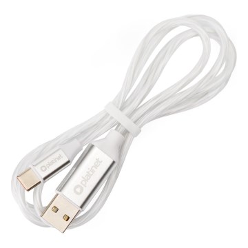 USB-kabel USB-A / USB-C stik med LED-lys baglygte 18W 1m hvid