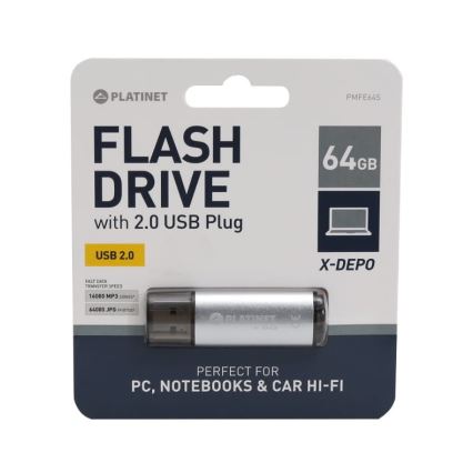 USB-nøgle 64GB sølvfarvet