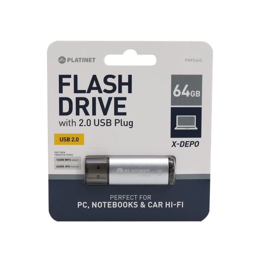 USB-nøgle 64GB sølvfarvet