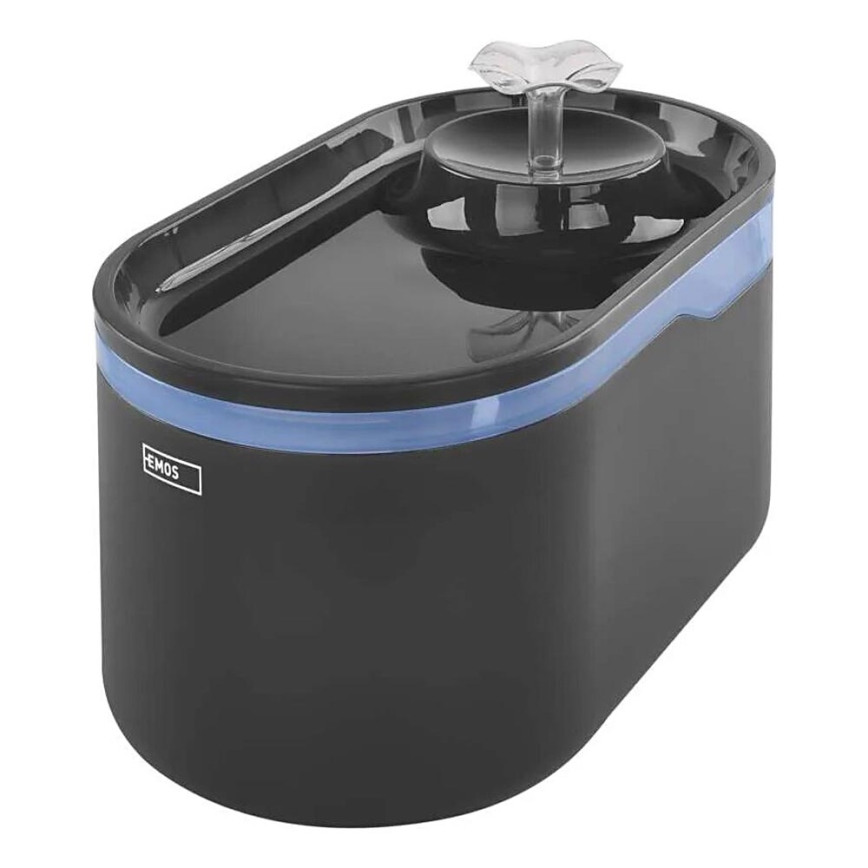 Vandfontæne til kæledyr 2,6 l/5V grå