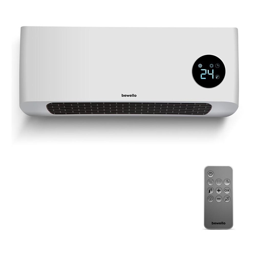 Varmeapparat 1000W/2000W/230V + fjernbetjening