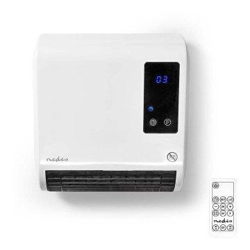 Varmelegeme med LED-display og termostat 2000W/230V IP22 + fjernbetjening