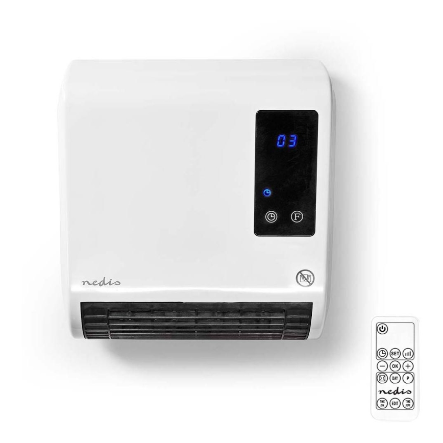 Varmelegeme med LED-display og termostat 2000W/230V IP22 + fjernbetjening