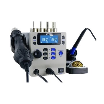 Varmlufts- og lodde-station med LCD-display 800W/230V