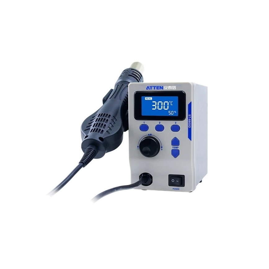 Varmluftstation med LCD-display 800W/230V