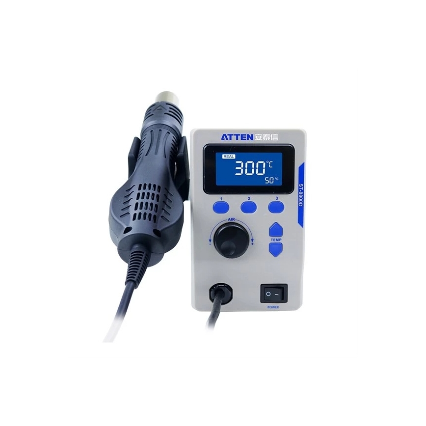 Varmluftstation med LCD-display 800W/230V