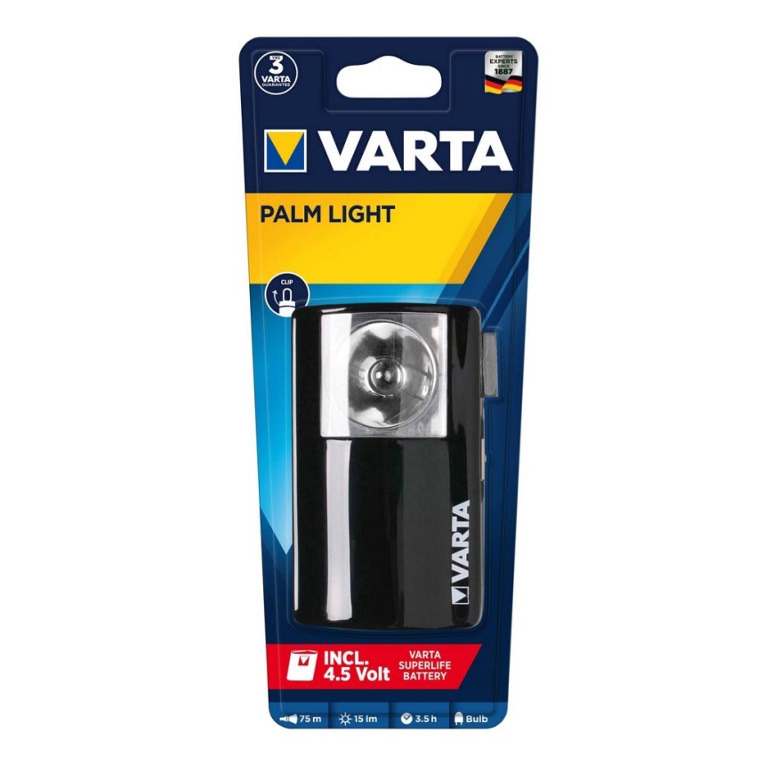 Varta 16645101421 - Håndholdt lommelygte PALM LIGHT P13,5s/1x3R12