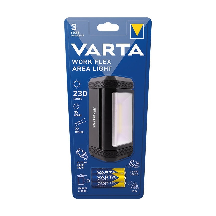 Varta 17648101421 - LED Bærbar Lommelygte WORK FLEX AREA LIGHT LED/3xAA IP54