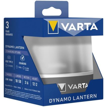 Varta 17670101111 - LED lampe genopladelig DYNAMO LANTERN LED/5V 350 mAh IP54