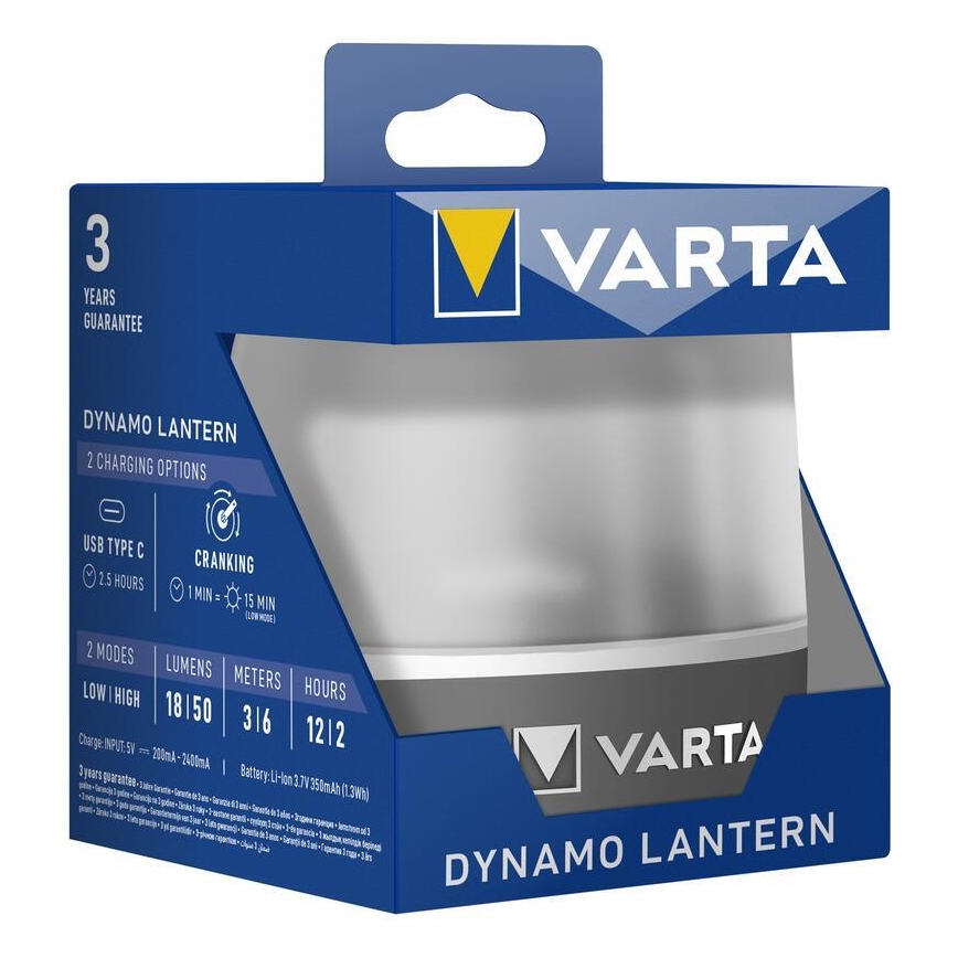 Varta 17670101111 - LED lampe genopladelig DYNAMO LANTERN LED/5V 350 mAh IP54
