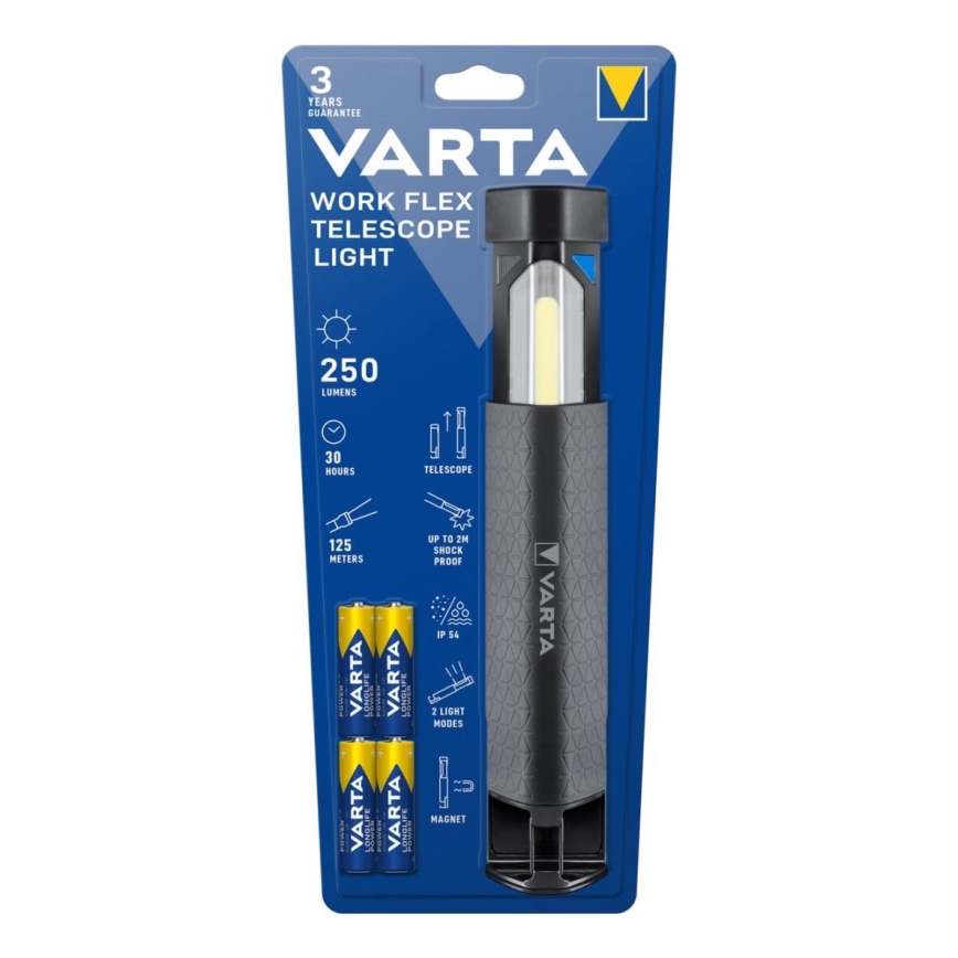 Varta 18646101421 - LED lommelygte WORK FLEX LED/4xAA IP54