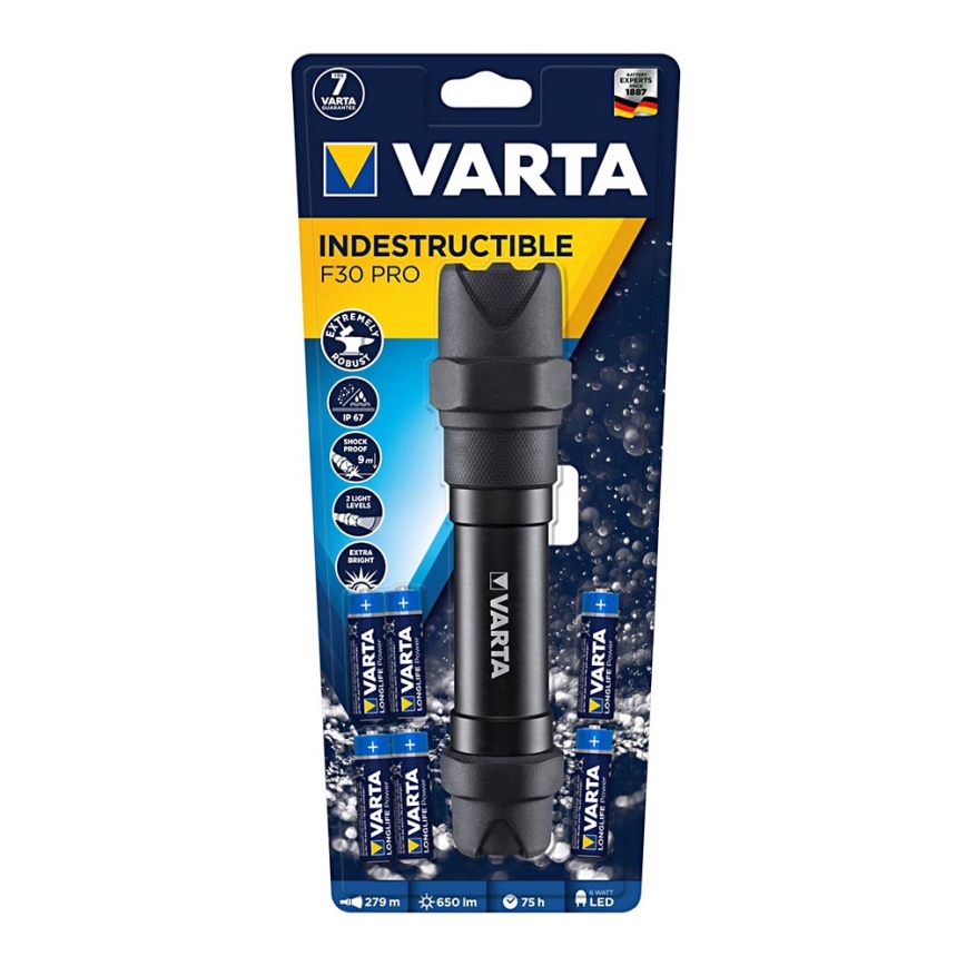 Varta 18714101421 - LED Lommelygte INDESTRUCTIBLE LED/6W/6xAA