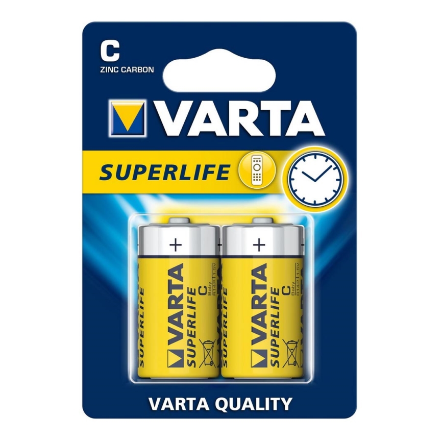 Varta 2014 - 2 stk. Zink-carbon batteri SUPERLIFE C 1,5V