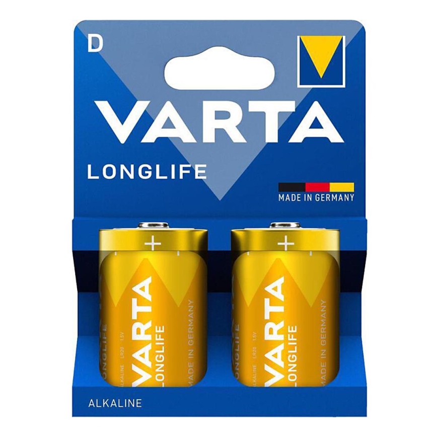Varta 4120101422 - 2 stk. Alkalisk batteri LONGLIFE D 1,5V