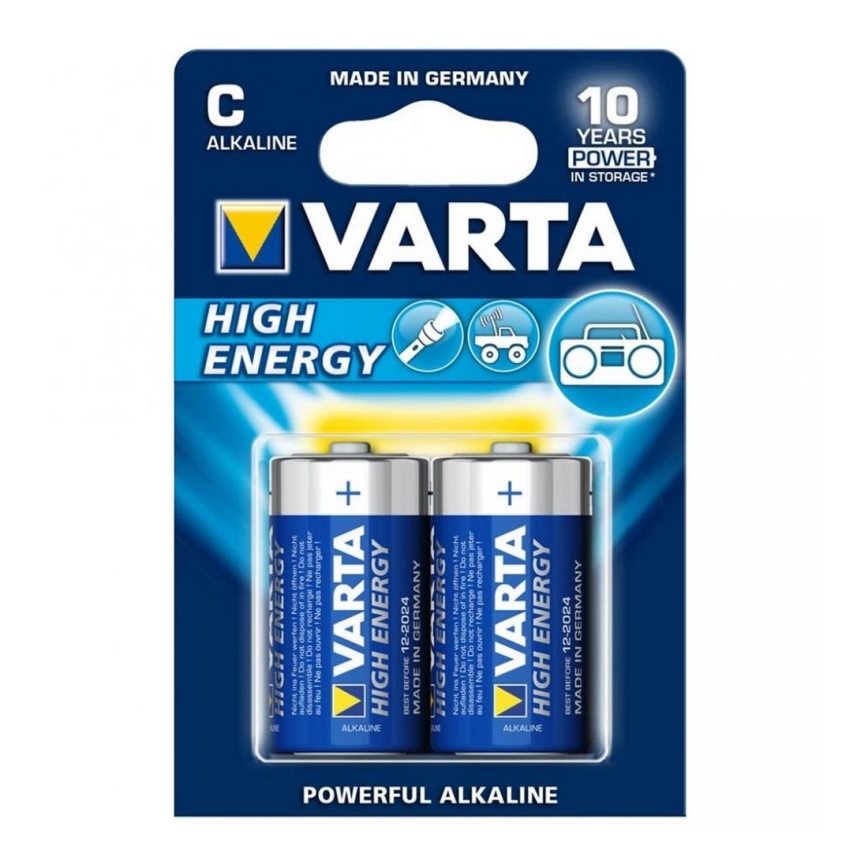 Varta 4914 - 2 stk. Alkalisk batteri HIGH ENERGY C 1,5V