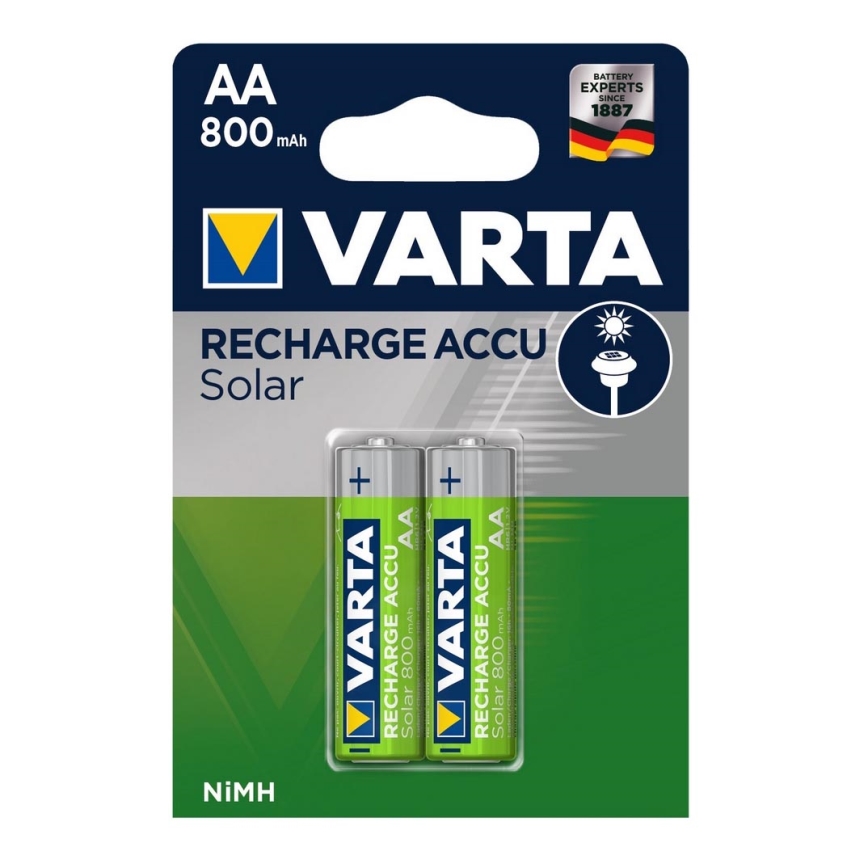 Varta 56736 - 2 stk Genopladelige batterier SOLAR ACCU AA NiMH/800mAh/1,2V