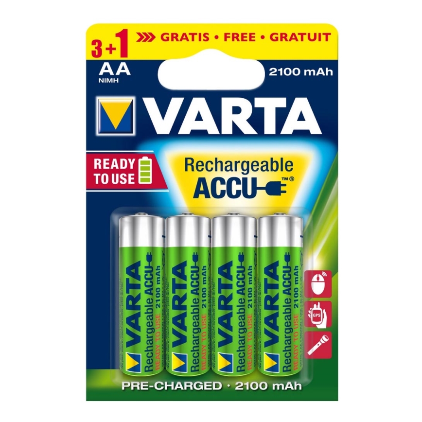 Varta 5675 - 3+1 stk. Genopladeligt batteri ACCU AA Ni-MH/2100mAh/1,2V