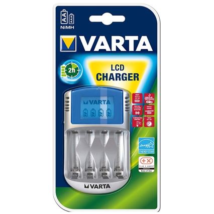 Varta 57070 - Batterioplader LCD 4xAA/AAA 100-240V/12V/5V